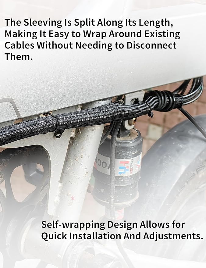 Cable Management Split Wire Loom Sleeve - Cord Hider & Protector for Desk, Pet Chew Proof, Wire Cover Organizer, Flexible Tube for Wires and Cables (1/2 Inch 25FT, Black)
