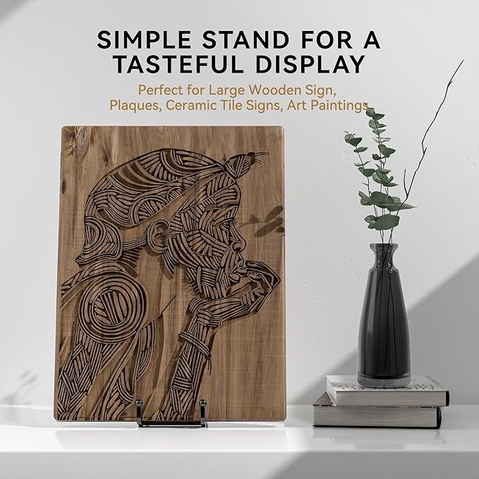 IPAME 4 Pack 10 Inch Large Plate Stands for Display - Metal Square Wire Plate Holder Display Stand + Picture Stand for Book, Platter, Plaque, Photo Easel