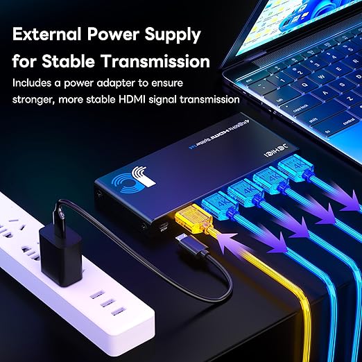 JCHICI HDMI Splitter 1x4 for PS5/Xbox/Apple TV - 4K@60Hz HDMI Switcher Splitter with HDR10 & Dolby Vision, 1 in 4 Out with EDID Modes (Auto/Copy/Downscale), HDCP 2.2, 18Gbps for Home Theater