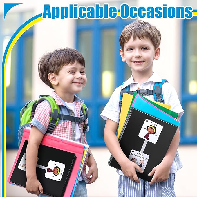 981 Pcs Communication Book Set, Small Tools for Visual Schedule Picture Cards Include 3 Ring Binder 20 Dividers 960 Hook Loop Strips Dots for Kids Autism ADHD Language Learning