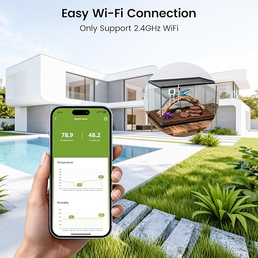 MOCREO WiFi Reptile Hygrometer Indoor Thermometer, Smart Humidity and - Image 2