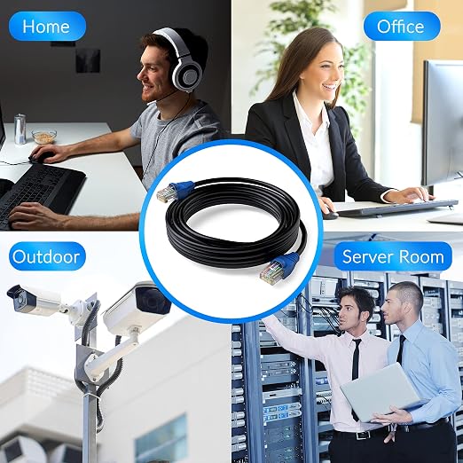 Cat5e Outdoor Ethernet Cable 350 Feet, Cat 5e Heavy Duty Internet Network LAN - Image 6