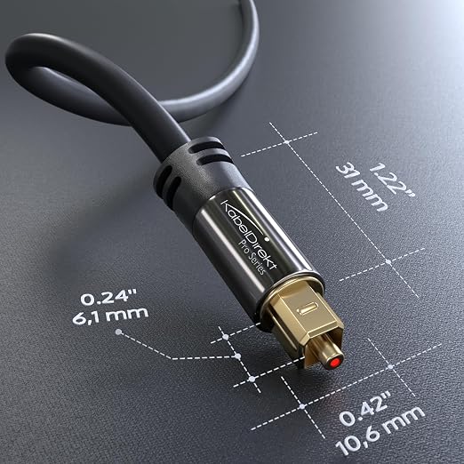 TOSLINK – Optical Audio Cable – 16ft – Designed in Germany – Fiber Optic Cable - Image 7