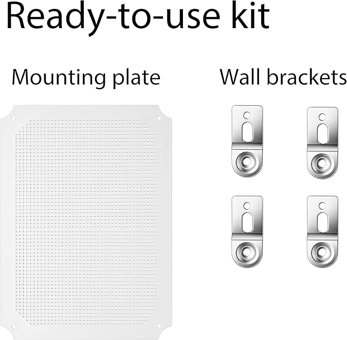 Gratury Junction Box, IP67 Waterproof Plastic Enclosure for Electrical Project, Hinged Grey Cover, Includes Mounting Plate and Wall Bracket (Transparent Cover, 16.1"x12.2"x7.1")