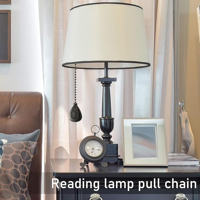 Patelai 4 Pieces Ceiling Fan Pull Chain Extender Ornament 12 Inch Ceiling Pull Chain Extension Classic Drop Shaped Pendant Beaded Ball Cord for Fan light lamp decorative with Connector(Black Copper)