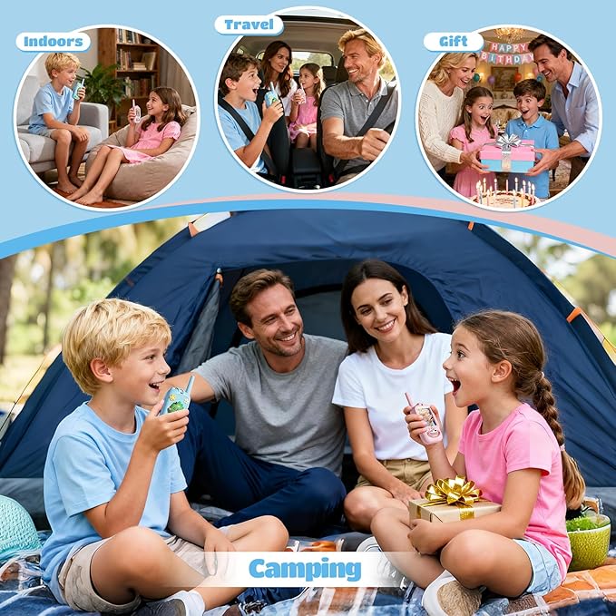 Video Walkie Talkies for Kids – Kids Walkie Talkies 2 Pack with Cute Silicone Cover, Voice Changer, 1000FT Range, Fun Indoor Outdoor Toys – Birthday for Boys and Girls Ages 3-10