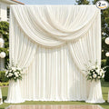 12ft x 10ft Ivory Backdrop Curtains by CO-AVE