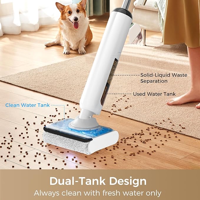 BROBIG Wet Dry Vacuum Cleaner, 180°Lie-Flat Vacuum Mop All in One with Auto Self-Cleaning, Smart Floor Cleaner Machine for Hard Floor, 45 Mins Runtime, Edge Cleaning, Self-Propelled Vacuum Mop Combo