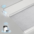 MANSNIX Smart Motorized Blinds with Remote, Cordless No-Drill Automatic Roller Shades, Blackout Electric Blind for Windows, Grey, 31 x 72