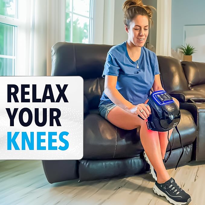 FORTHiQ Knee Massager Pro+ with Heat, Red Light and Vibration, 6-in-1, Dual-Wavelength - Cordless, Portable, Adjustable Straps, Easy to Use, Saves Your Settings, FSA-HSA Eligible
