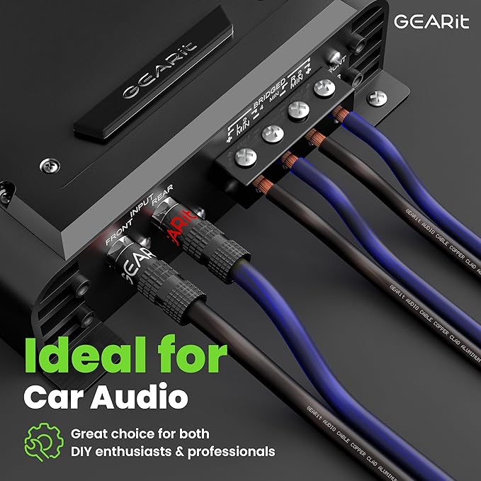 GEARit Pro Series 16AWG Speaker Wire, 16 Gauge Speaker Wire Cable (100 Feet / 30 Meters) Great Use for Home Theater Speakers and Car Speakers, Transparent Black/Blue