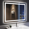 YEELAIT 40x32 Inch LED Bathroom Mirror with Lights Front and Backlit Lighted Vanity Mirror for Bathroom Wall with 3 Colors Dimmable Anti-Fog Memory Shatter-Proof IP54 Waterproof Horizontal/Vertical