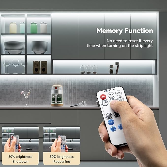 PAUTIX RF WiFi Smart Remote Dimmer for Single Color LED Strip Lights,Compatible with Alexa and Google,14-Key Wireless Remote,DC 12-24V Controller for 3528/2835/5050/COB LED Strip Light