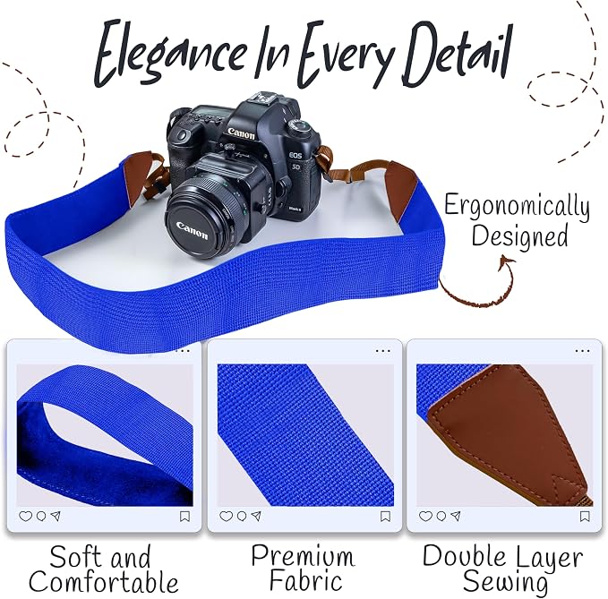 Art Tribute Camera Strap For Photographers Padded Universal Fit Neck Shoulder & - Image 3