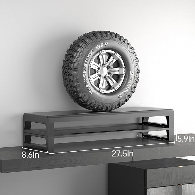 GECKOSTROLL 2-Tier Metal Computer monitor stand Laptop Desk Shelf & Monitor Riser ，27.55 inches long desk riser Monitors/PC/Laptop/Computer Space Saver Organizer (Basic Version, Two-layer 700mm)