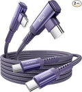 USB C Cable [2Pack, 3.3ft] 240W Fast Charging Type C Cord, Nylon Braided USB 2.0 Cable for iPhone 17 16 15 Pro Plus Pro Max Air, iPad Pro, Samsung Galaxy S24 S23, Switch, MacBook Pro, Pixel-Purple