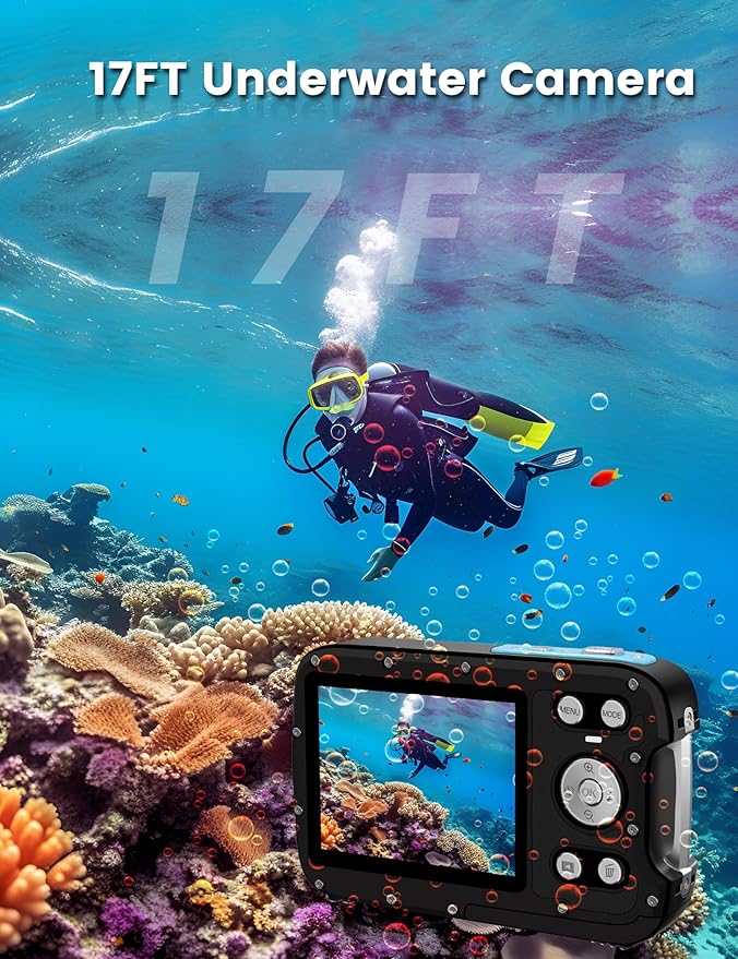 Underwater Camera 4K 48MP Autofocus Selfie Dual Screen Waterproof Camera - Image 4