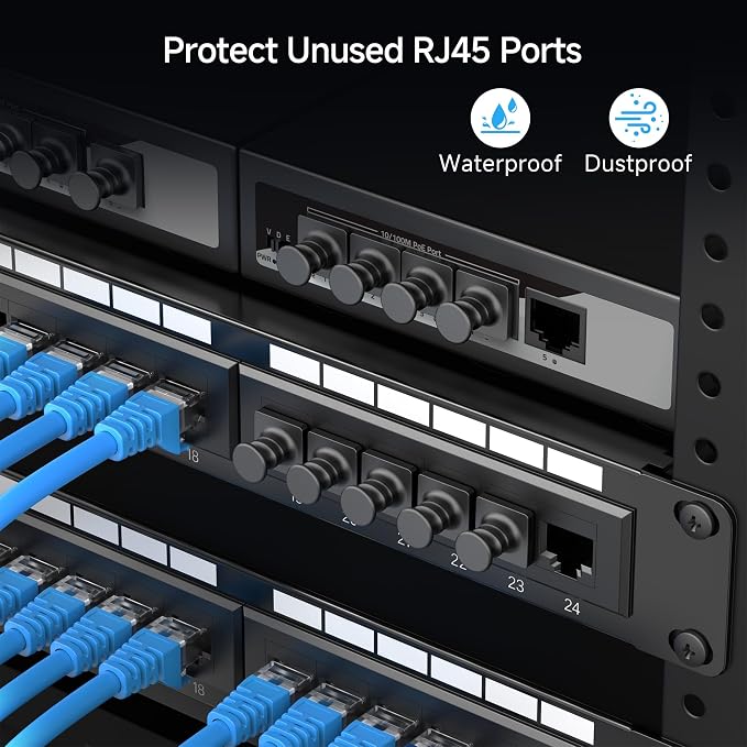 Cable Matters 50-Pack RJ45 Dust Cover, Ethernet Port Cover, Cat 6 RJ45 - Image 2