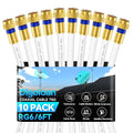 Coaxial Cable 6ft 10Pack, RG6 Coax Cable Cord Extender by Unknown