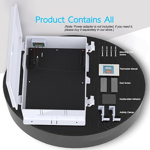 Akwscyby Outdoor Electrical Box, Waterproof Electrical Junction Box IP65 ABS Plastic Enclosure with Fan & Thermostat, Mounting Plate and Hinged Lid (15.7" H x 11" L x 5.9" W)