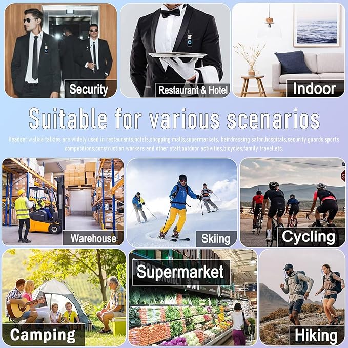 ELIDAIP T-M1 Super Mini Walkie Talkie for Adults,Portable Two Way Radios with Earpiece,Small 2 Way Radio for Restaurant, Workplace,Outdoor Sport,Hotel,Tourism,Skiing, Hiking,Supermarket,Black 2 Pack