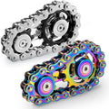 Valentines Day Gifts for Teens Boys Metal Fidget Spinner Toys for Adults Figette Bike Chain Roller Cool Gadgets ADHD Anxiety Stress Relief Items Figet Desk Offices EDC Men - Rainbow+Black