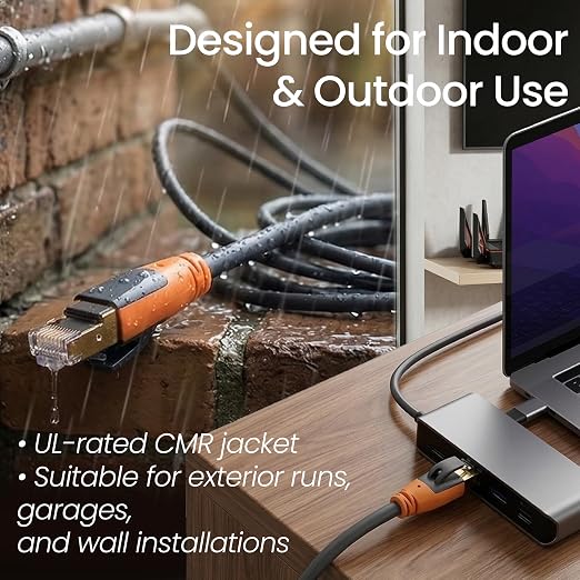 Cat 8 Ethernet Cable 20ft, High Speed LAN Cables 40Gbps 2000MHz Shielded - Image 10
