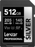 Lexar 512GB Professional Silver SD Card, by Lexar