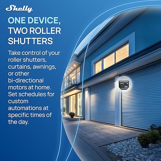 Shelly 2PM Gen4 | Wi-Fi, Zigbee & Matter 2-Channel Smart Relay Switch with Power Metering | Home Automation | Alexa, SmartThings, Google Home, Apple HomeKit Compatible | Roller Shutters Control