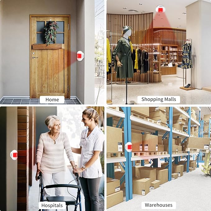Wireless Motion Sensor Doorbell, Motion Detector Alarm Indoor, Door Chime for Business/Store/Office Entrance with Mini Size, 500ft Range,32 Chimes and 5 Adjustable Volume