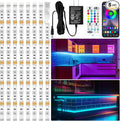LAFULIT 8 PCS RGB Under Cabinet Lights Kit, App and Remote Control Led Strip Lights, Music Sync Color Changing Led Lights, Plug in Light for Cabinet, Counter, Shelf, Bookcase, 13ft