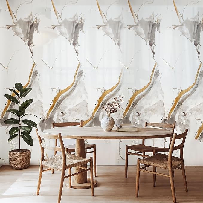 Dundee Deco Faux Marble Wall Panels - Sample - Glossy, Waterproof Indoor Wall Cladding - White, Black, Brown Veins - Sample 6" x 6"