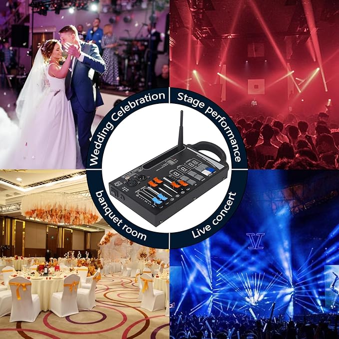 DMX Lighting Console, 54 Channels DMX Controller for dj Lights,Compatible with 2.4g DMX Wireless Receiving Devices
