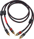 JORZOR RCA Cable, 2RCA Male to 2RCA Male Stereo Audio Cables 【Hi-Fi Sound】 Braided RCA Stereo Cable for Home Theater, HDTV, Amplifiers, Hi-Fi Systems, Car Audio, Speakers (1M(3.3FT))