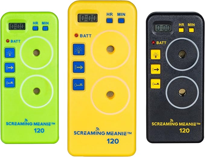 Screaming Meanie TZ-120 Extremely Loud Alarm Timer, Multi-Purpose Timer with 2 Sound Levels Perfect for Heavy Sleepers, Truckers, or Travelers (9v Battery Included) - Yellow