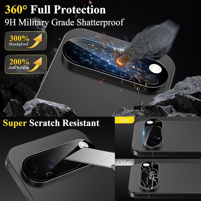4 Pack for Google Pixel 10 Pro XL Camera Lens Screen Protector, 9H Tempered - Image 3
