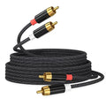 AGVEE 16.5ft RCA Cable, 2 RCA Male Thickened Six Claws Plug Stereo Auxiliary Audio Cord for Home Theater, Amplifier, Active Speakers or Subwoofer, Black