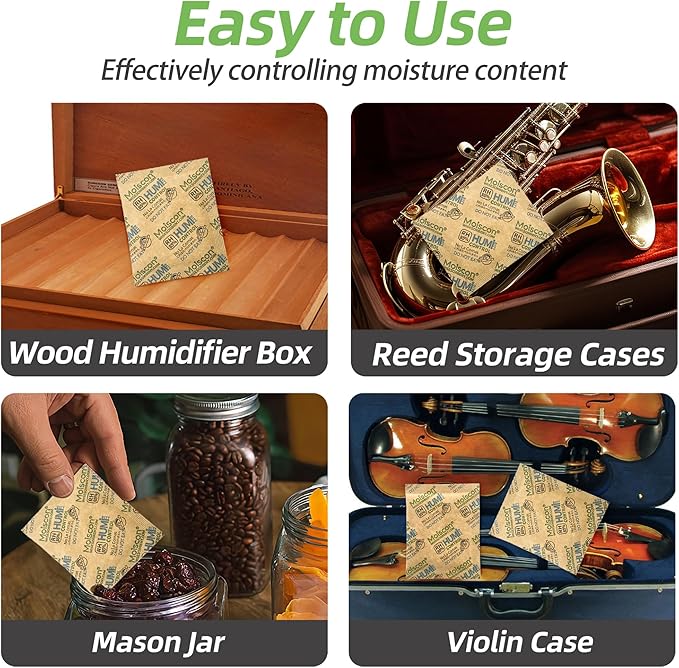 Wisesorb 85% RH 15 Pack 8 Gram Two-Way Humidity Control Packs for Wooden Musical Instruments, Size 8 Moisture Control Packets for Bagpipe Reeds, Saxophone Reeds Individually Wrapped