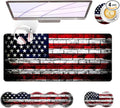 BFUKVOU Large Keyboard Mouse Pad Set, Extended Mouse Pad+Keyboard Wrist Rest Support, Memory Foam Ergonomic Easy Typing, 4Pcs (31.5×11.8 in) Desk Pad Set for Office Home,American Flag on Brick Wall