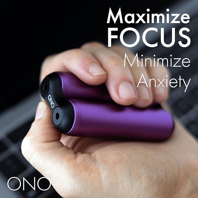ONO Roller - Handheld Fidget Toy for Adults | Help Relieve Stress, Anxiety, Tension | Promotes Focus, Clarity | Compact, Portable Design (Purple, Junior Size - Aluminum)