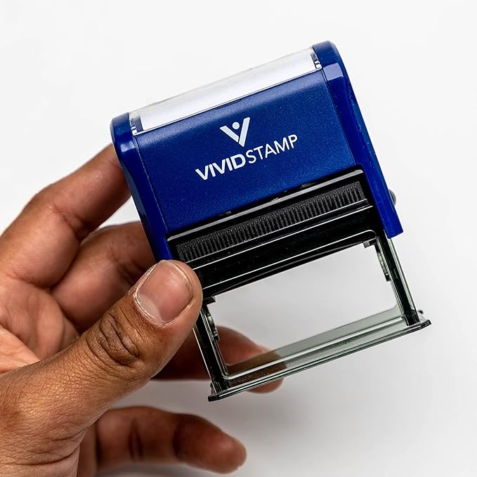 Basic Closed Self Inking Rubber Stamp (Blue Ink) - X-Large