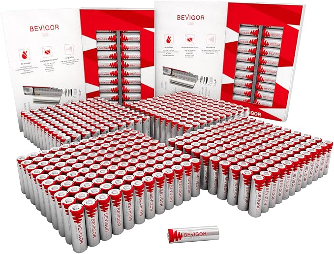 BEVIGOR Lithium AA Batteries, 480 Pack Lithium Iron Double A Battery by BEVIGOR