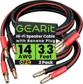 GearIT 14 AWG Speaker Cable with Banana Plugs 14Ga Banana Wire for Bi-Wire Bi-Amp HiFi Surround Sound