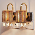 L LOHAS LED Night Lights Plug into Wall, 2 Pack Boho Fabric Cylinder Night Light with Tassel, Dusk to Dawn Sensor, 0-100LM Dimmable Night Lights, Vintage Nightlight for Bedroom, Living Room, Hallway