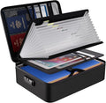 ENGPOW File Organizer Bag with 13 Pocket Accordion File Folder, Fireproof Document Organizer with Lock& Labels,Multi-Layer Portable Home Travel Safe Storage Box for Important Documents,Files and More