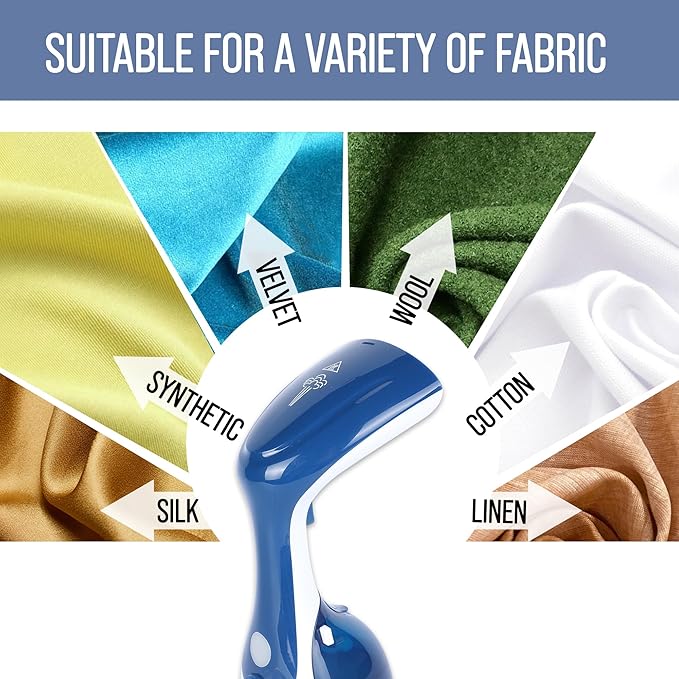 UNDERJAY Steamer for Clothes 1200W, Compact Handheld Garment Steamer for Home, Travel, Office. Portable Clothing Steamer with Upgraded Large Capacity Water Tank. Fabric Wrinkle Remover.