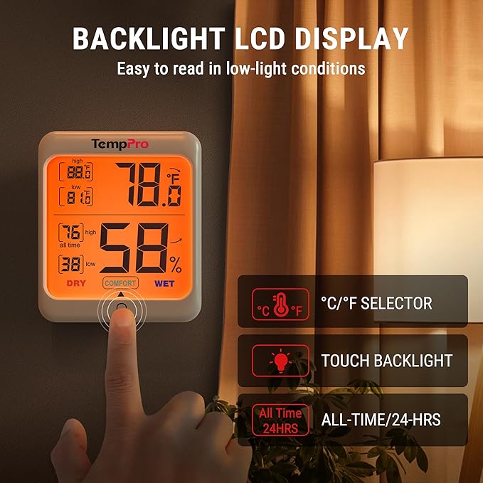 TempPro TP53 2 Pack Digital Hygrometer Indoor Thermometer - Image 4