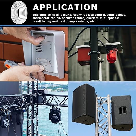 22 Gauge 7 Conductor Electrical Wire, 16.4FT White Stranded Low Voltage 22/7 PVC Case, 22 AWG Tinned Copper 7 Wire Extension Power for Strips LED Lamp Lighting