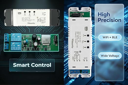 Yitouniu WiFi Linear Actuator Module, Motor Controller with Tuya Smart Life App, Alexa Voice Control, RF433 Remote, Forward Reverse Switch & WiFi Timer Switch for Automation (AC 85V-220V)