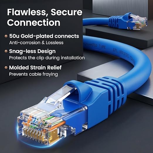 GEARit Cat 6 Ethernet Patch Cable 30 ft Blue - Image 4